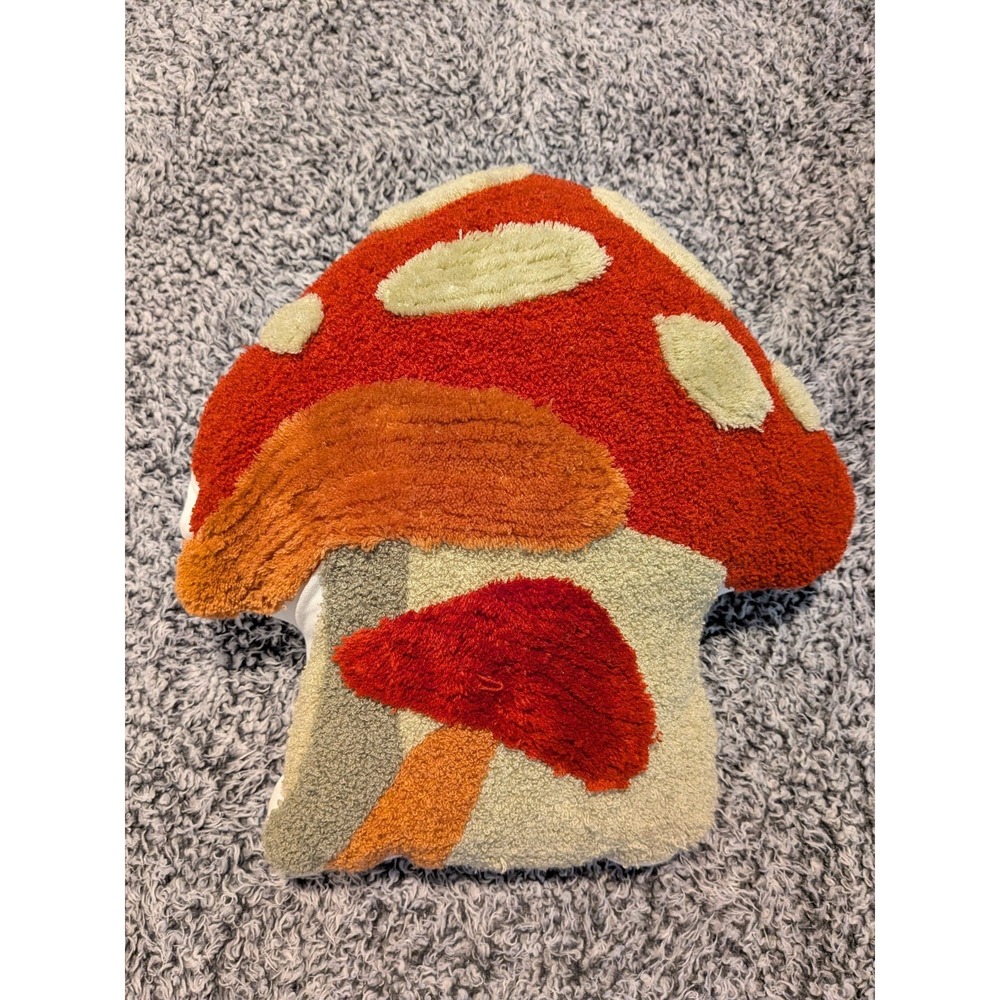 Storehouse Seasonal Accent Mushroom Throw Pillow Whimsical‎ 15x14x8 Cottagecore